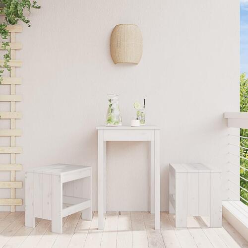 Haveskamler 2 stk. 40x36x45 cm massivt fyrretræ hvid