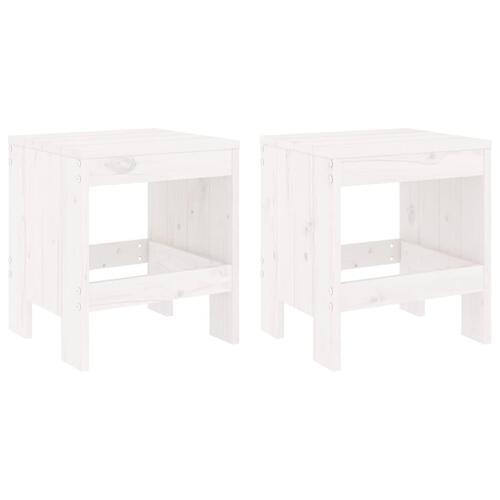 Haveskamler 2 stk. 40x36x45 cm massivt fyrretræ hvid