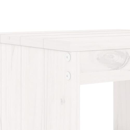Haveskamler 2 stk. 40x36x45 cm massivt fyrretræ hvid