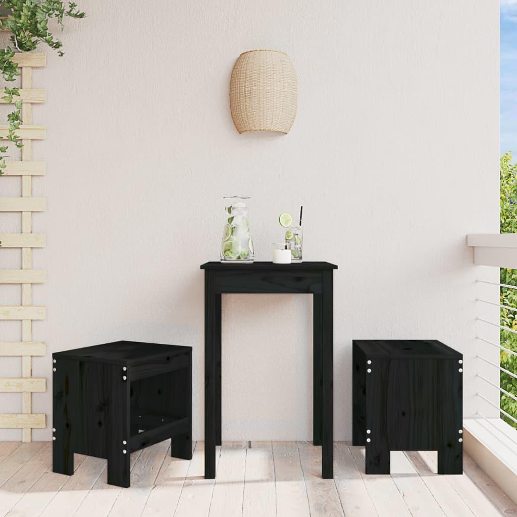 Haveskamler 2 stk. 40x36x45 cm massivt fyrretræ sort