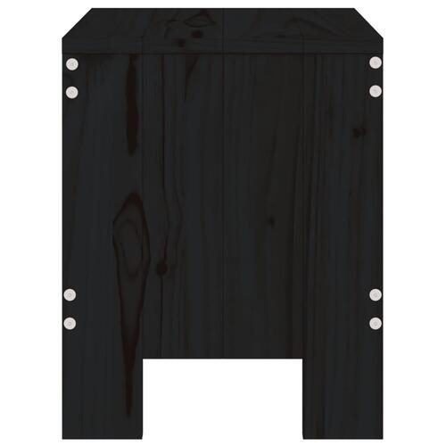 Haveskamler 2 stk. 40x36x45 cm massivt fyrretræ sort