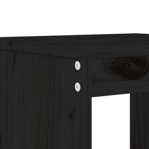 Haveskamler 2 stk. 40x36x45 cm massivt fyrretræ sort