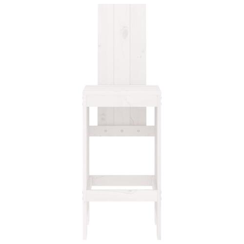 Barstole 2 stk. 40x42x120 cm massivt fyrretræ hvid