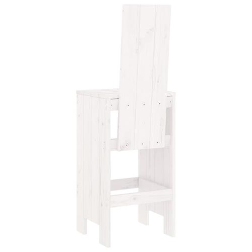 Barstole 2 stk. 40x42x120 cm massivt fyrretræ hvid