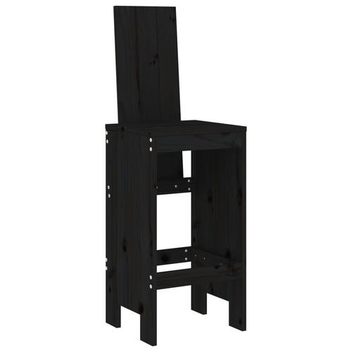 Barstole 2 stk. 40x42x120 cm massivt fyrretræ sort