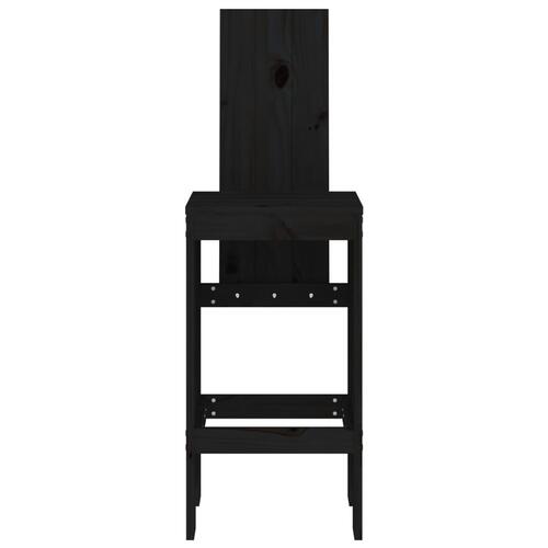 Barstole 2 stk. 40x42x120 cm massivt fyrretræ sort