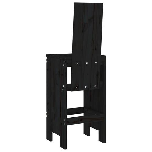 Barstole 2 stk. 40x42x120 cm massivt fyrretræ sort
