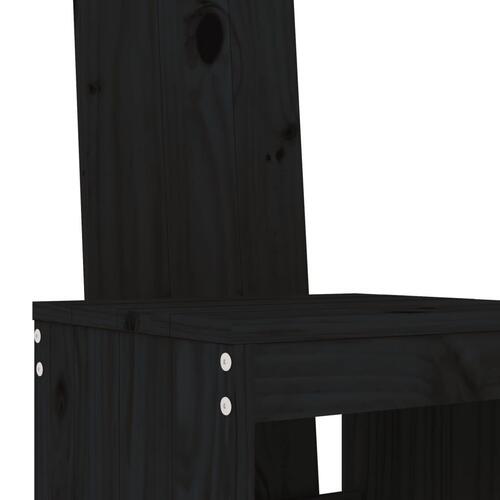Barstole 2 stk. 40x42x120 cm massivt fyrretræ sort