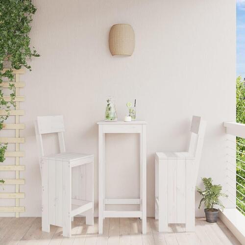 Barstole 2 stk. 40x48,5x115,5 cm massivt fyrretræ hvid