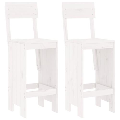 Barstole 2 stk. 40x48,5x115,5 cm massivt fyrretræ hvid