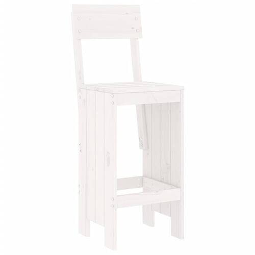 Barstole 2 stk. 40x48,5x115,5 cm massivt fyrretræ hvid