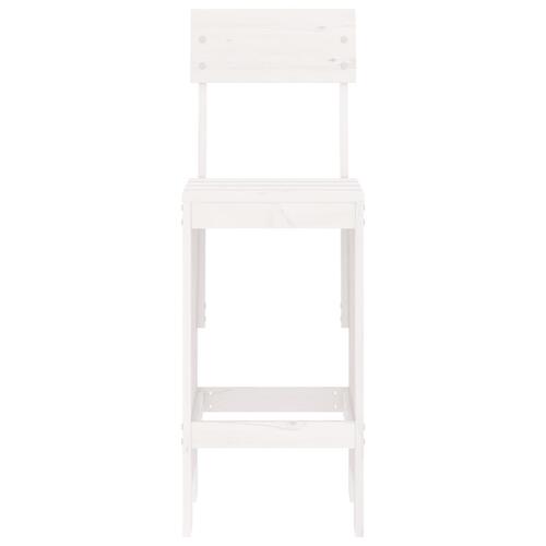 Barstole 2 stk. 40x48,5x115,5 cm massivt fyrretræ hvid