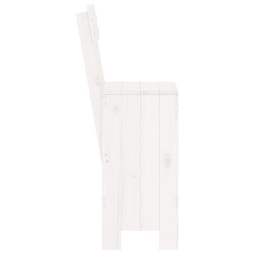 Barstole 2 stk. 40x48,5x115,5 cm massivt fyrretræ hvid