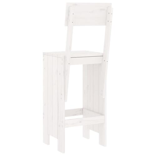 Barstole 2 stk. 40x48,5x115,5 cm massivt fyrretræ hvid
