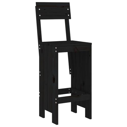 Barstole 2 stk. 40x48,5x115,5 cm massivt fyrretræ sort