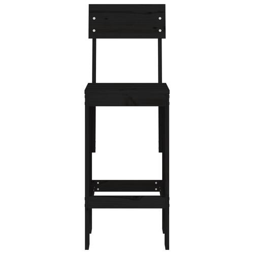 Barstole 2 stk. 40x48,5x115,5 cm massivt fyrretræ sort