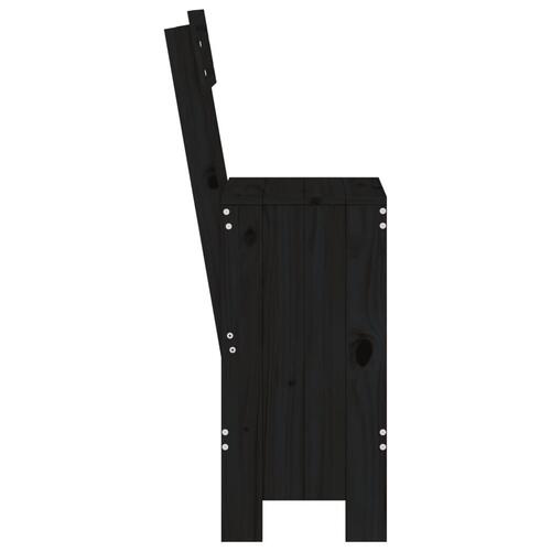 Barstole 2 stk. 40x48,5x115,5 cm massivt fyrretræ sort