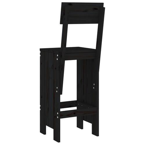 Barstole 2 stk. 40x48,5x115,5 cm massivt fyrretræ sort