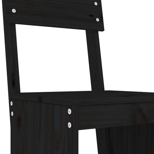 Barstole 2 stk. 40x48,5x115,5 cm massivt fyrretræ sort