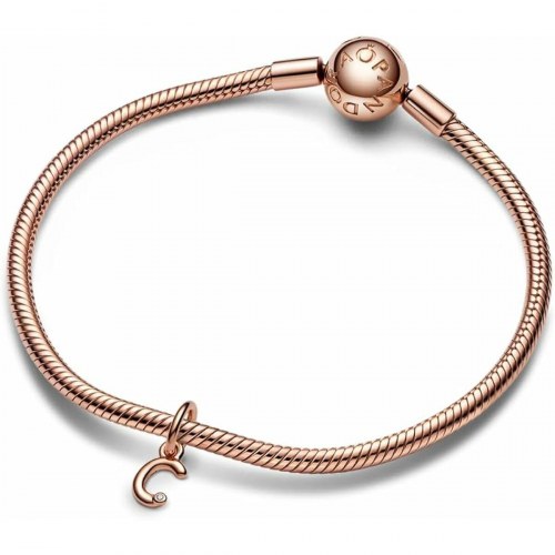Pandora charm vedhæng - Bogstav C, rosaguldfarvet