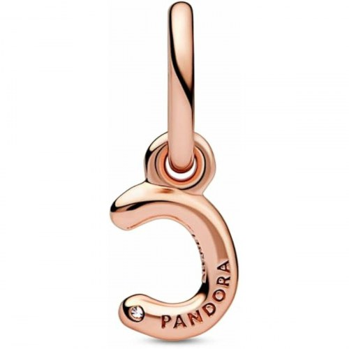 Pandora charm vedhæng - Bogstav C, rosaguldfarvet