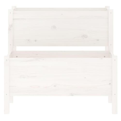 Plantekasse 84,5x84x75 cm massivt fyrretræ hvid