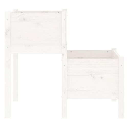 Plantekasse 84,5x84x75 cm massivt fyrretræ hvid