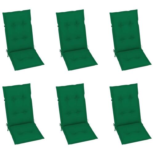Hynder til havestole 6 stk. 120x50x7 cm grøn (OUTLET A)
