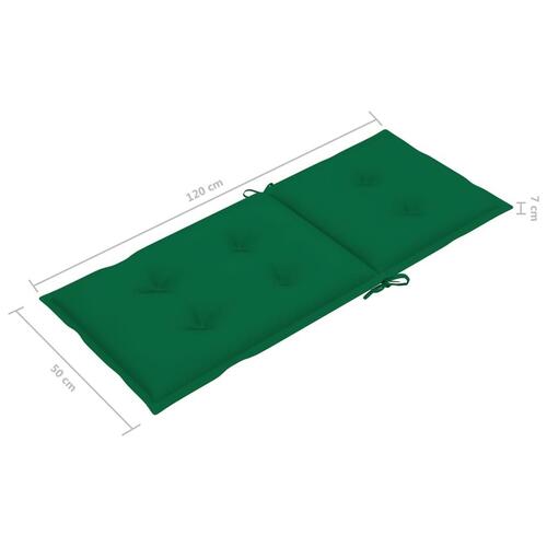 Hynder til havestole 6 stk. 120x50x7 cm grøn (OUTLET A)