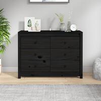 Kommode 100x40x72 cm massivt fyrretræ sort