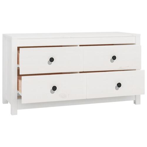 Kommode 100x40x54 cm massivt fyrretræ hvid