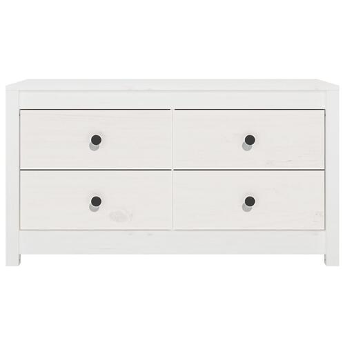 Kommode 100x40x54 cm massivt fyrretræ hvid