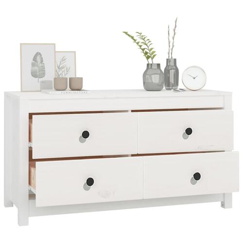 Kommode 100x40x54 cm massivt fyrretræ hvid