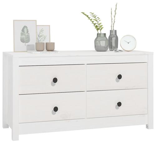 Kommode 100x40x54 cm massivt fyrretræ hvid