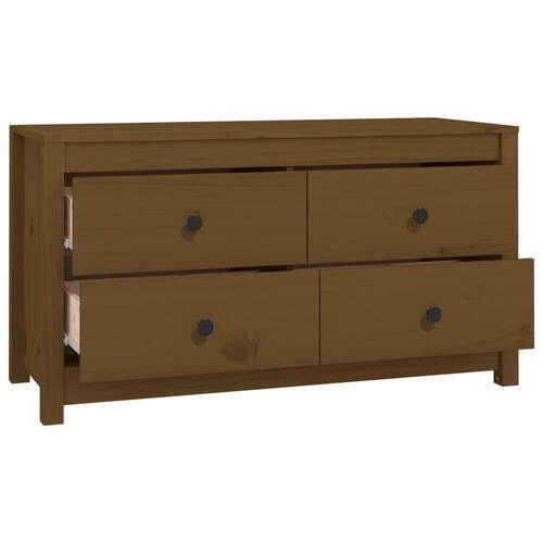 Sideskab 100x40x54 cm massivt fyrretræ gyldenbrun