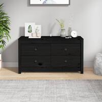 Kommode 100x40x54 cm massivt fyrretræ sort