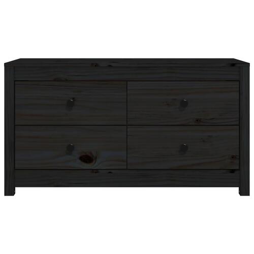 Kommode 100x40x54 cm massivt fyrretræ sort