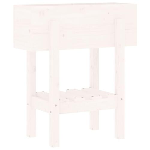 Plantekasse 62x30x69 cm massivt fyrretræ hvid