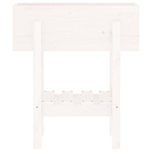 Plantekasse 62x30x69 cm massivt fyrretræ hvid