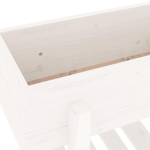Plantekasse 62x30x69 cm massivt fyrretræ hvid
