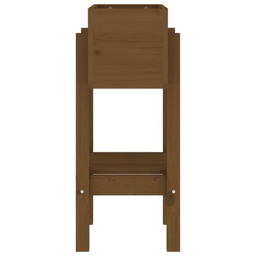 Plantekasse 62x30x69 cm massivt fyrretræ gyldenbrun