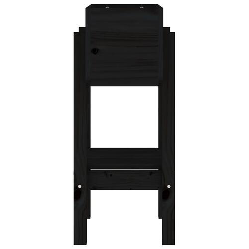 Plantekasse 62x30x69 cm massivt fyrretræ sort