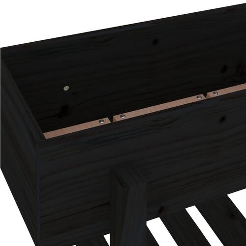Plantekasse 62x30x69 cm massivt fyrretræ sort