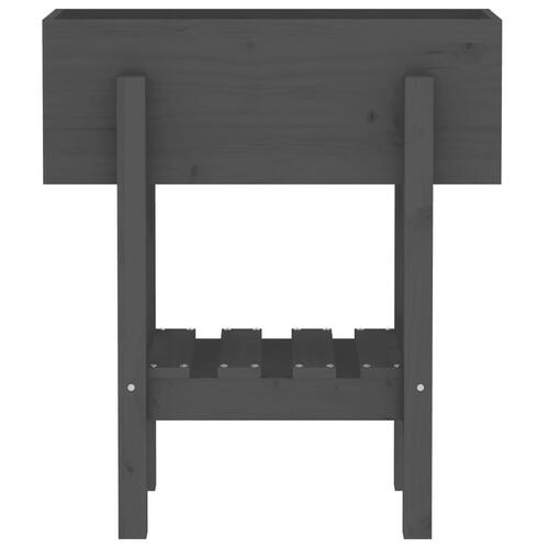 Plantekasse 62x30x69 cm massivt fyrretræ grå