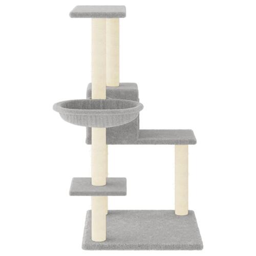 Kradsetræ med sisalkradsestolper 95 cm lysegrå