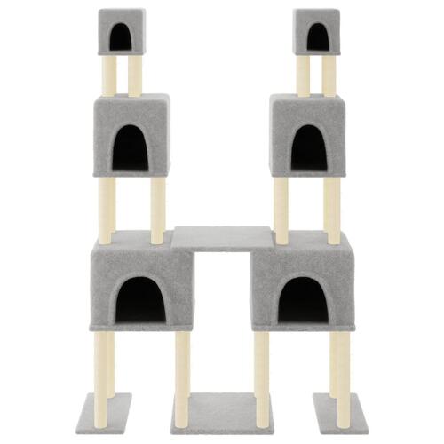 Kradsetræ med sisalkradsestolper 119 cm lysegrå