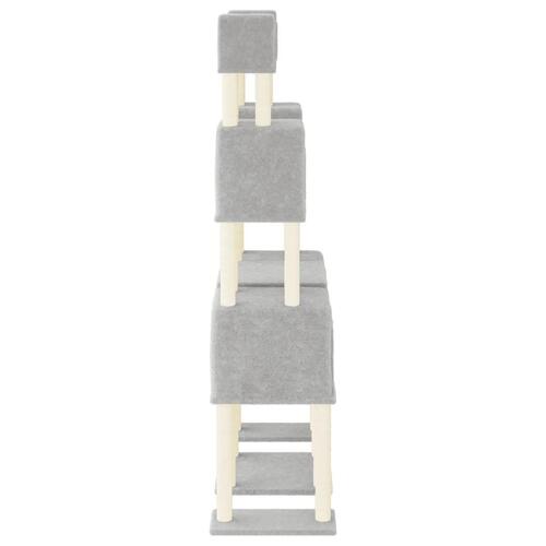Kradsetræ med sisalkradsestolper 119 cm lysegrå