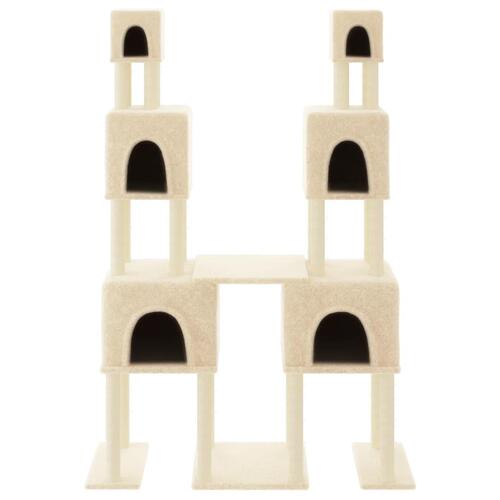 Kradsetræ med sisalkradsestolper 199 cm cremefarvet