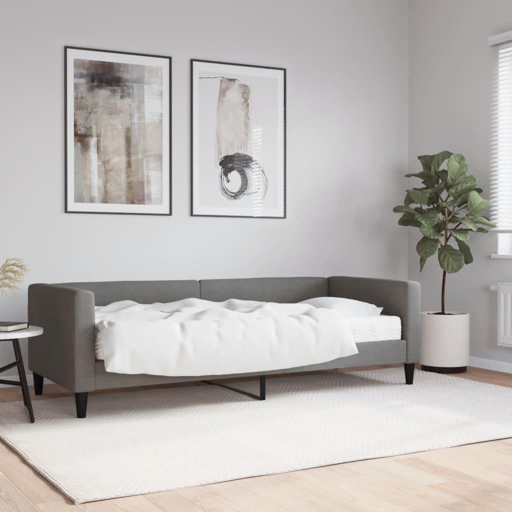 Daybed Stof Mørkegrå - med madras / 80 x 200 cm