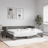 Daybed med udtræk og madras 80x200 cm stof mørkegrå